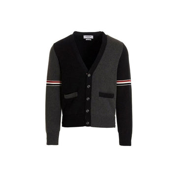 THOM BROWNE Milano V-Ausschnitt Cardigan 4-Bar 982 48463392