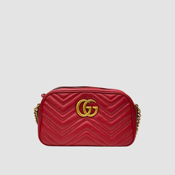 GUCCI GG Marmont kleine Matelassé Schultertasche rot 447632 147650806
