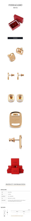 SALVATORE FERRAGAMO バラ プレート ピアス 76-0220-GD 717127 56277622 [P]