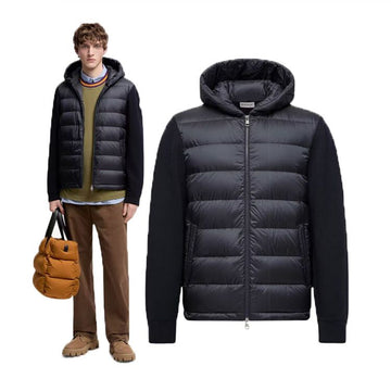MONCLER パディング ウール ジップアップ フード ブルー 9B00006 M1131 776 147660232