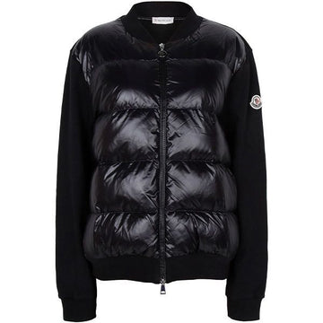 Moncler Black Cotton Mix Goose Down Zip-Up Jacket MAGLIA APERTA 8G00029 89A2Y 999 147692202