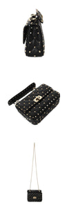 VALENTINO ロックスタッドスパイクキルティングスモールチェーンショルダーバッグ 2W2B0123 NAP 0NO 145431395 [P]