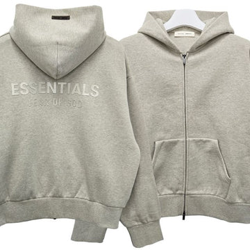 Fear of God 25FW Essential Logo Classic Fit Fleece Hooded Zip Jacket Heather Stone (192SP254782F) 147719624
