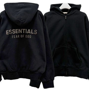 Fear of God Classic Fit Fleece Zip-Up Hoodie Jacket Jet Black 147719644
