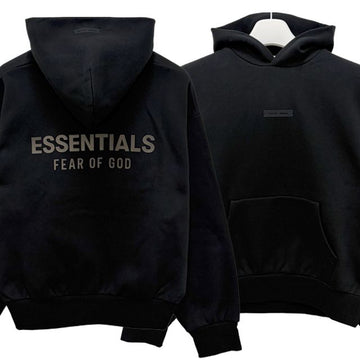 FEAR OF GOD Essentials Logo Classic Fit Fleece Hoodie Jet Black (192SP252050F) 147719668