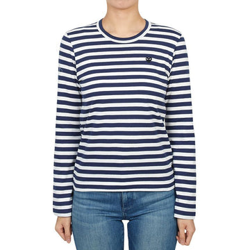 COMME DES GARCONS ミニ ブラックワッペン ストライプ レディース 長袖 Tシャツ AZ T209 051 1 147730854