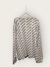 Balenciaga White Black Mini Allover Logo Cardigan 147730994 [P]