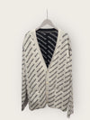 Balenciaga White Black Mini Allover Logo Cardigan 147730994 [P]
