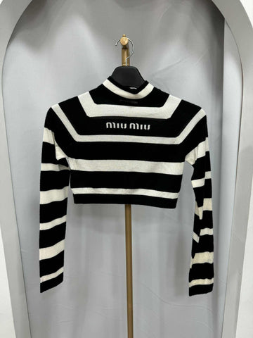MIU MIU ストライプタートルネックニット 38 147733805