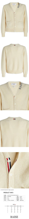 THOM BROWNE Schnür-V-Ausschnitt Strickjacke Ivory MKC455A Y1032 100 48463531 [P]