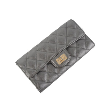 CHANEL A80829 2.55 Metallic Vintage Gold Classic Flap Women's Long Wallet 36021-3 147772485