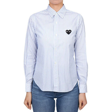 COMME DES GARCONS Schwarzes Wappen Streifen Damen Hemd B019 051 1 147826107