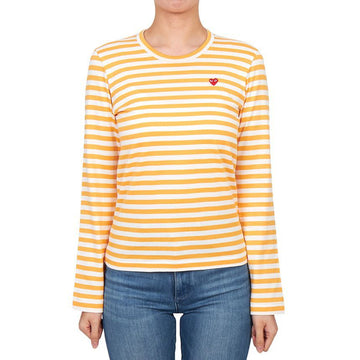 Comme Des Garcons Mini Red Wappen Stripe Long Sleeve T-Shirt 147654634