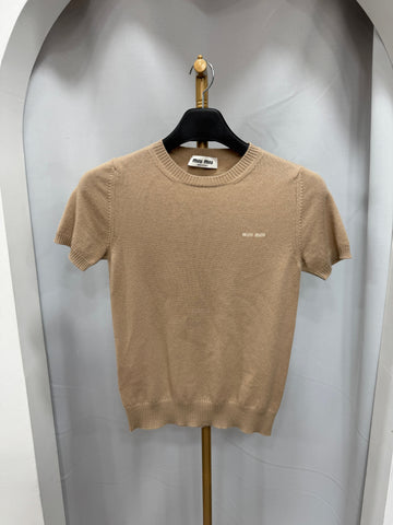 Miu Miu Logo Short Sleeve Knit 38 147834379