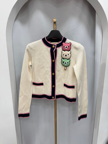 Gucci Teddy Bear Silk Cardigan XS 147834405