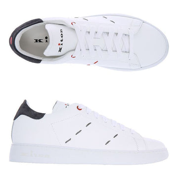 Kiton Stitched Sneakers BIANCO/ASPHALT 44894464