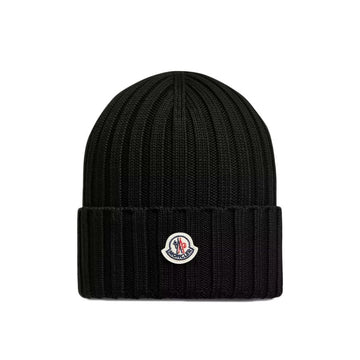 Moncler Logo Patch Wool Beanie 147837414