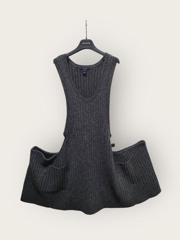 LOUIS VUITTON チャコールシェトランドウールリブドティドレス 43404345