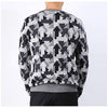LES HOMMES LHD709 LD751 8809 Pfeilmuster Rundstrickpullover 148184368 [P]