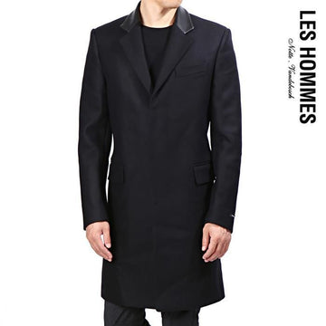 LES HOMMES Leather Collar Single Classic Coat LHB100A LB100A 9000 148184390