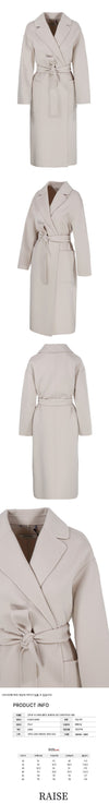 MAXMARA ベルト付きウールロングコート サンド 2390110331 099 59940743 [P]