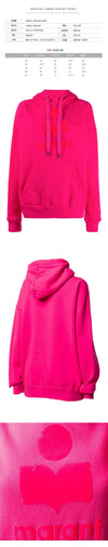 Isabel Marant Velour Logo Oversized Hoodie Neon Pink SW0031 20P035E 40NP 148207891 [P]