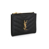 SAINT LAURENT 575879 BOW01 1000 マトラッセ ゴールド モノグラム ジッパー ウォレット 157161298 [P]