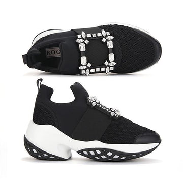 ROGER VIVIER Vibram Lauf Sneakers mit Strass Schnalle B999 - RVW50624180 148219556