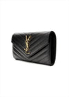 Saint Laurent Monogram Flap Long Wallet Gold Black 372264 BOW01 1000 30022013 [P]