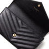 Saint Laurent Monogram Flap Long Wallet Gold Black 372264 BOW01 1000 30022013 [P]