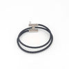 Hermes Tunis Trese H068406FP89 Black Silver Men's Bracelet T4 80408237 [P]