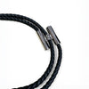 Hermes Tunis Trese H068406FP89 Black Silver Men's Bracelet T4 80408237 [P]