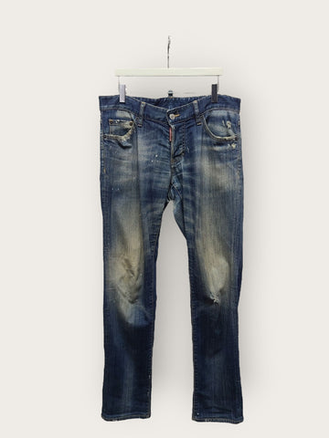 DSQUARED2 レッドペイント馬スリムジーンズ 44 148233074