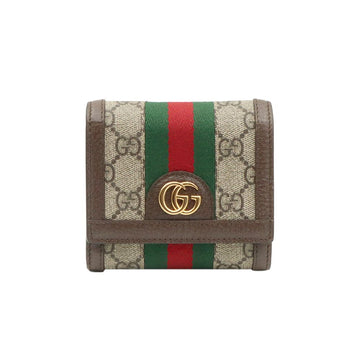 Gucci Ophidia Card Case Wallet in GG Supreme Canvas with Gold Hardware 598662 148278272
