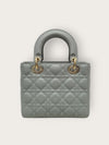 Dior Anthracite Grey Cannage Lambskin Lady Small Bag 148278858 [P]