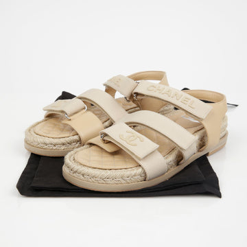 CHANEL G38177 Velcro Rope Sandals Size 37 147717894