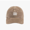 Miu Miu Embroidered Logo Velvet Baseball Cap 144732990 [P]
