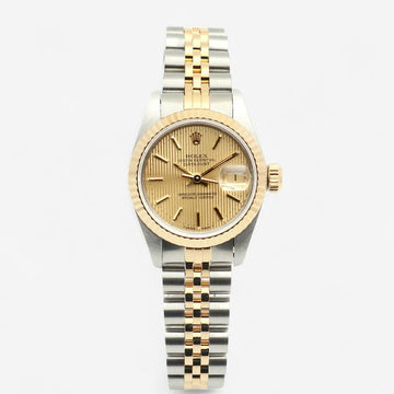 ROLEX Datejust 26 Champagner Gold Deck Motiv Zifferblatt 69173 Damen Kombi-Uhr 1990 148386188