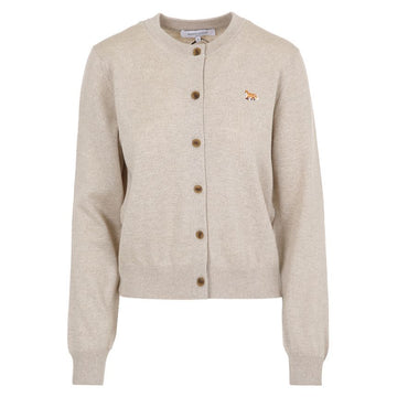 MAISON KITSUNE Baby Fox Merino Regular Cardigan Hellbeige Mélange PW00502KT1181 H218 147253017 [P]