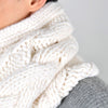 Balmain Cable Knit Wool Snood Ivory W7HA605 M049 102 148391863 [P]