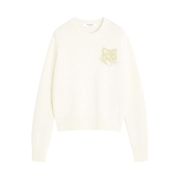 MAISON KITSUNE Fuchs-Kopf Merinowolle Strickpullover FW25 0395 00808KM0329 148395107