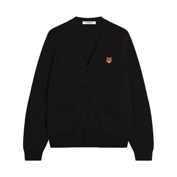 Maison Kitsune Men's Fox Head Merino Cardigan 148395174