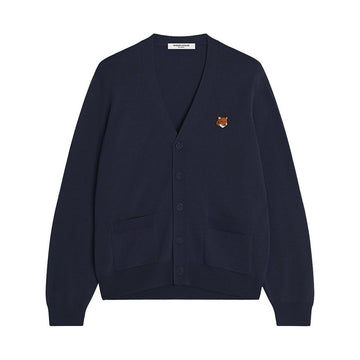 MAISON KITSUNE Merino-Cardigan mit Fuchs Kopf für Herren FW25 148395177