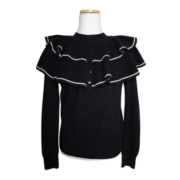 Sandro Midnight Blue Frill Knit Top 44, 55 148396978