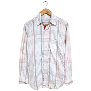 Thom Browne Hidden Three Stripe Poplin Check Shirt 2132 148397286