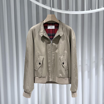 Celine Trionf Blouson Jacket in Cotton Gabardine Beige 54 148404844