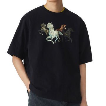 KENZO Horses T-Shirt 20FW Herren Kurzarm Schwarz FA65TS0614 67731583