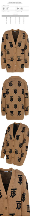 Burberry NADINE TB Logo Monogram Cardigan Camel 8063208 72618989 [P]