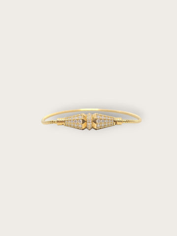 Boucheron JACK DE BEHRENS Gold Full Diamond Pavé Single Wrap Bracelet 148428207