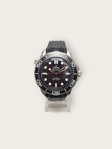 OMEGA Black Seamaster Diver 300M Stahl- und Gummiband Uhr 148428639